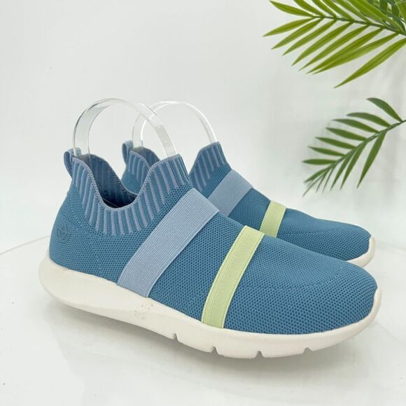 QVC Spenco Women's Karma Stretch Shoe Size 7 D Slip On Knit Blue Sneaker Shoes - Picture 1 of 15